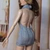Gray low-cut back dress