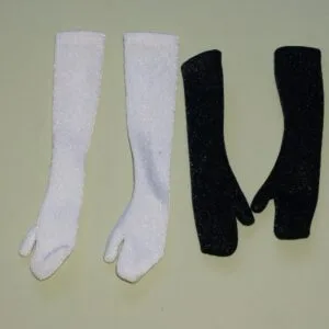 16" doll basics gloves white and black